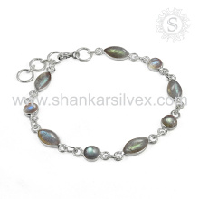 Glamorous Labradorite Gemstone Bracelet 925 Sterling Silver Jewelry Handmade Online Indian Jewelry